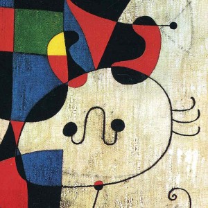 Joan Miró: Alakok és kutya a Nap előtt (részlet)